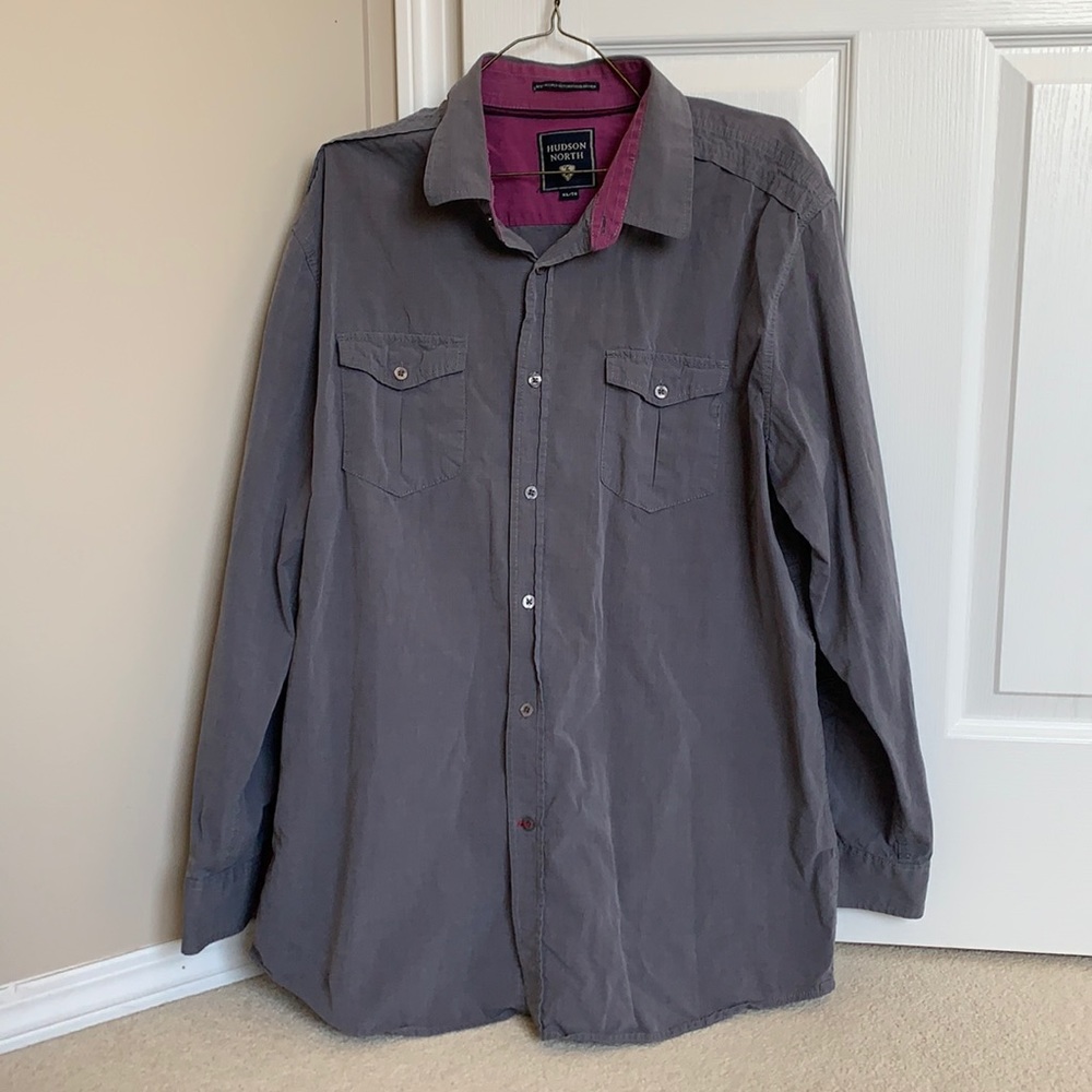 Hudson North Dress Shirt Gray Size XL EUC